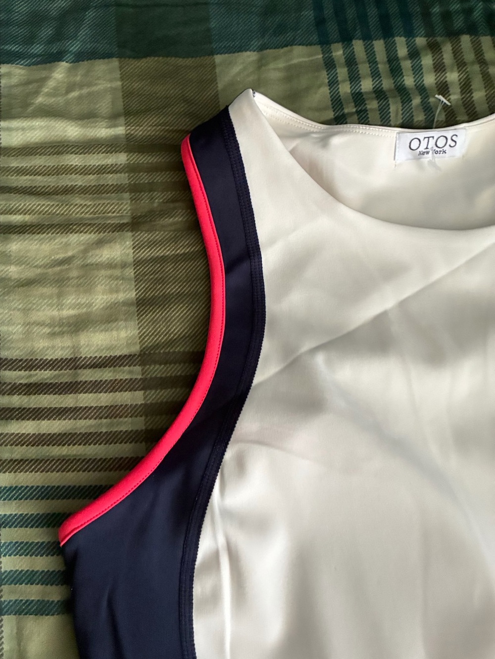 OTOS Sporty Colorblock Tennis Dress | White & Navy | Athletic Chic | Size XL - Picture 3 of 8